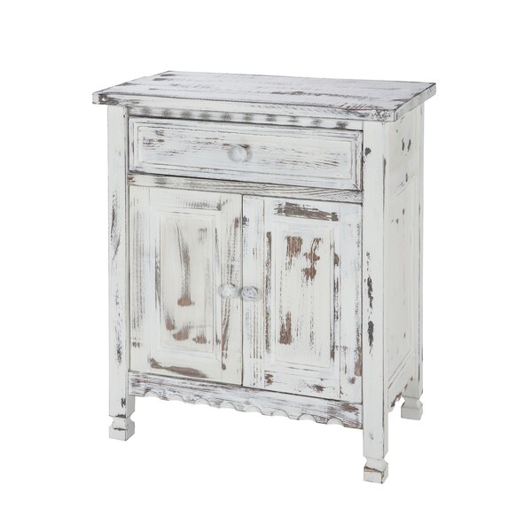 Alaterre Furniture Country Cottage Accent Cabinet, White Antique Finish - ACCA23WA