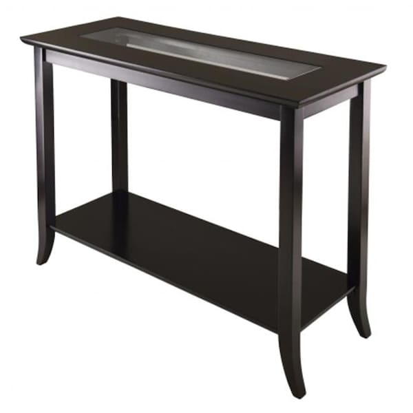 Winsome Trading Winsome Trading 92450 Genoa Rectangular Console Table with Glass and shelf - 92450
