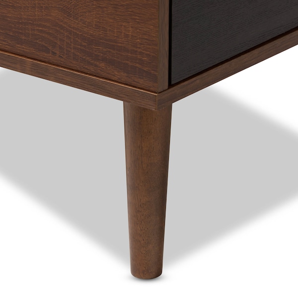 Baxton Studio Merrick 1-drawer Brown Wood Entryway Storage Grey Bench Shoe Cabinet - 143-8081
