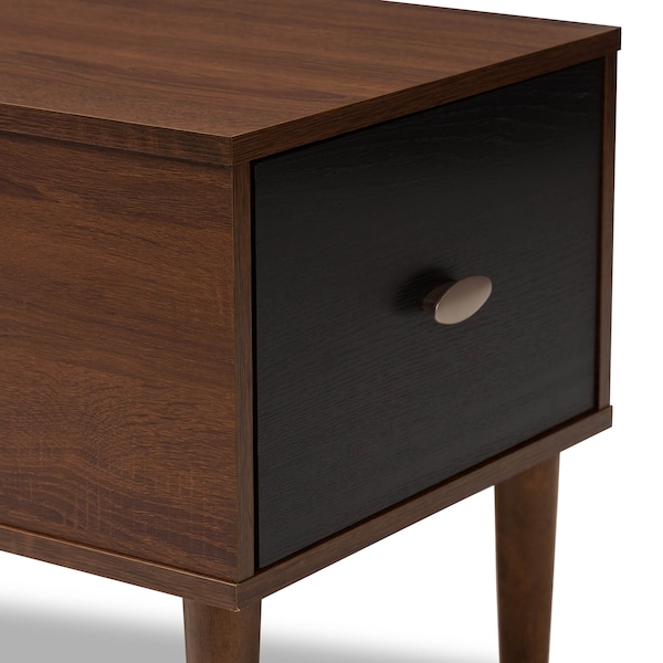 Baxton Studio Merrick 1-drawer Brown Wood Entryway Storage Grey Bench Shoe Cabinet - 143-8081