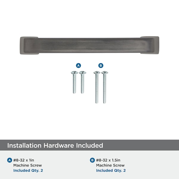 Amerock Blackrock 3-3/4 inch 96mm Center-to-Center Gunmetal Cabinet Pull - 2000646