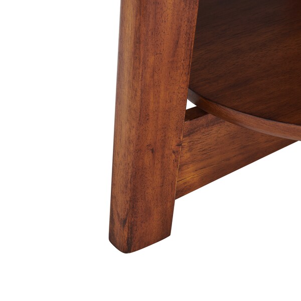 Alaterre Furniture Monterey 48"L Oval Mid-Century Modern Wood Coffee Table, Warm Chestnut - ANMT1170