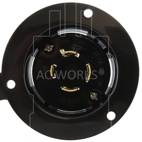 Ac Works 20A 3-Phase 250V L15-20P Power Input Inlet UL and C-UL listed with Cover - ASINL1520P-FC