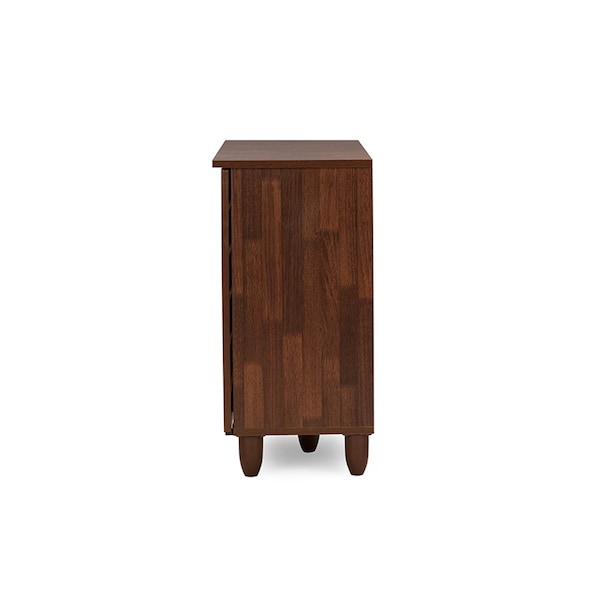 Baxton Studio Gisela Oak and White 2-tone Shoe Cabinet With 3 Doors - 118-6519