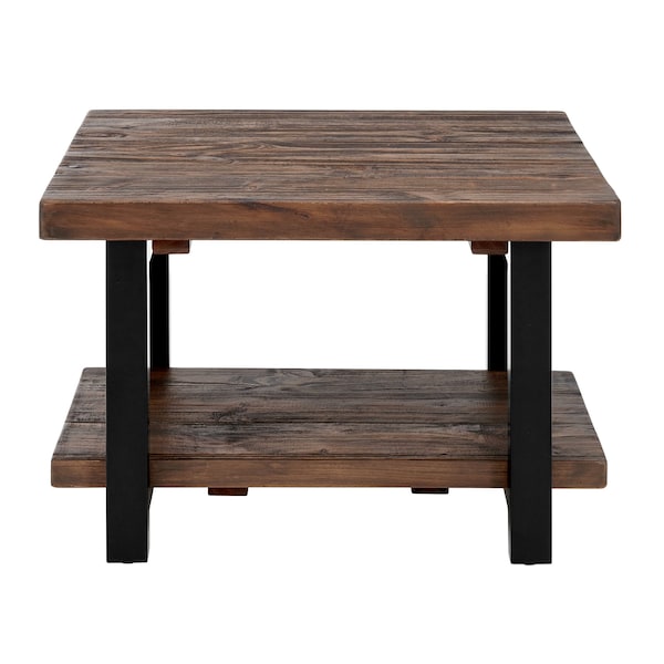 Alaterre Furniture Pomona 27" Metal and Wood Square Coffee Table - AMBA1320