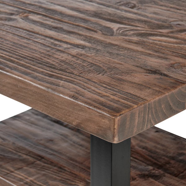 Alaterre Furniture Pomona 27" Metal and Wood Square Coffee Table - AMBA1320