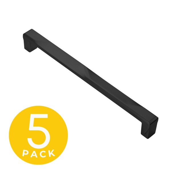 Sapphire Geiger Series 7-1/2 in. 192 mm Center-to-Center Modern Black Cabinet Handle/Pull, 5PK - SP-3771-192-BK-5