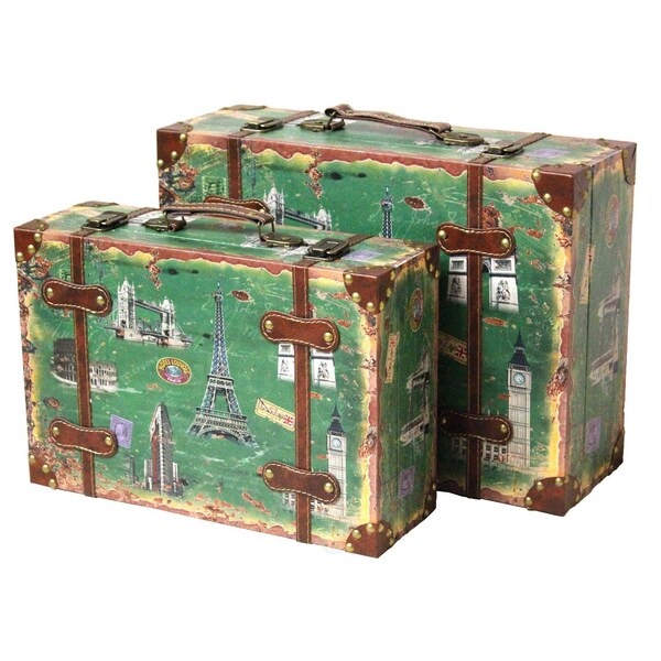 Vintiquewise Vintage Style European Luggage Suitcase, PK 2 - QI003086.2