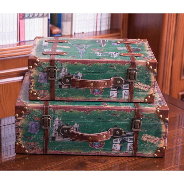 Vintiquewise Vintage Style European Luggage Suitcase, PK 2 - QI003086.2
