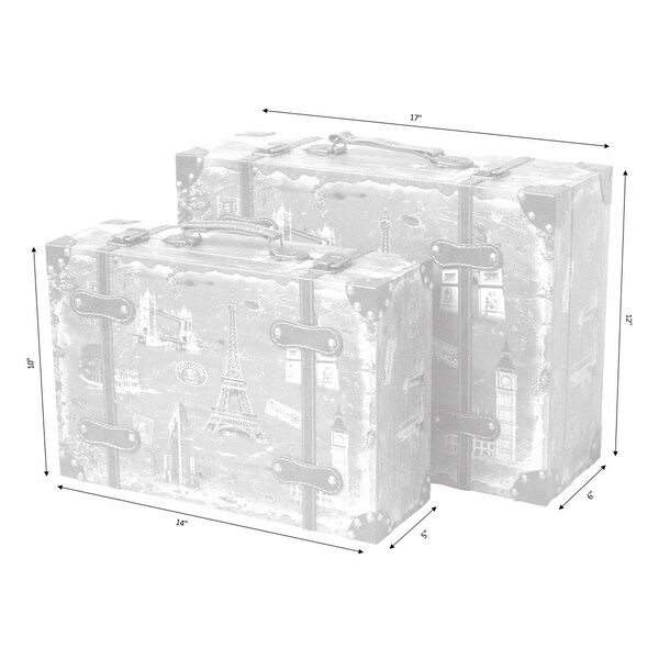 Vintiquewise Vintage Style European Luggage Suitcase, PK 2 - QI003086.2