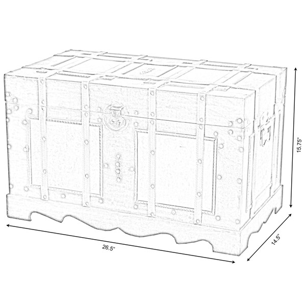 Vintiquewise Vintage Storage Chest, Decorative Wooden Trunk, and Keepsake Box - QI003042L