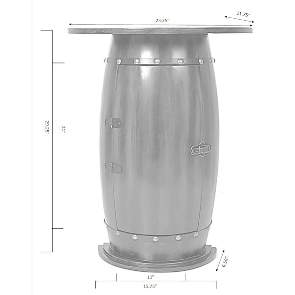 Vintiquewise Wooden Wine Barrel Console, Bar End Table Lockable Cabinet - QI003403L