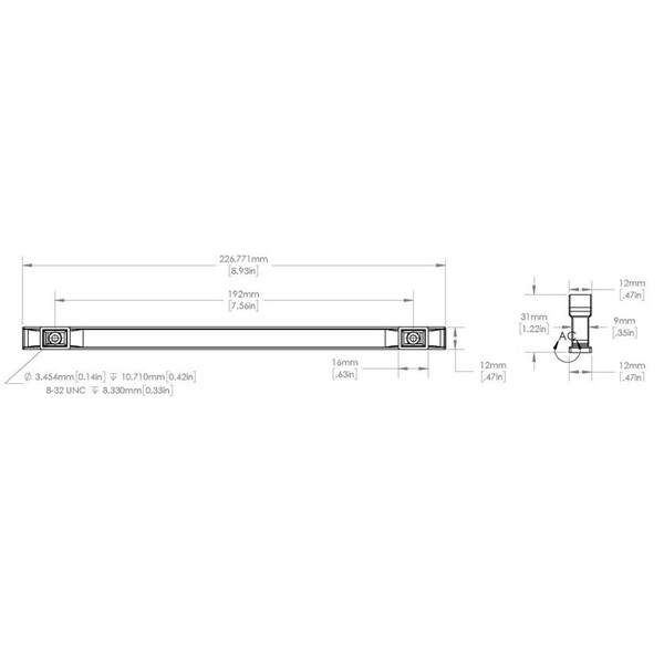 Richelieu 7 9/16-inch (192 mm) Center to Center Matte Black Transitional Cabinet Pull - BP5254192900