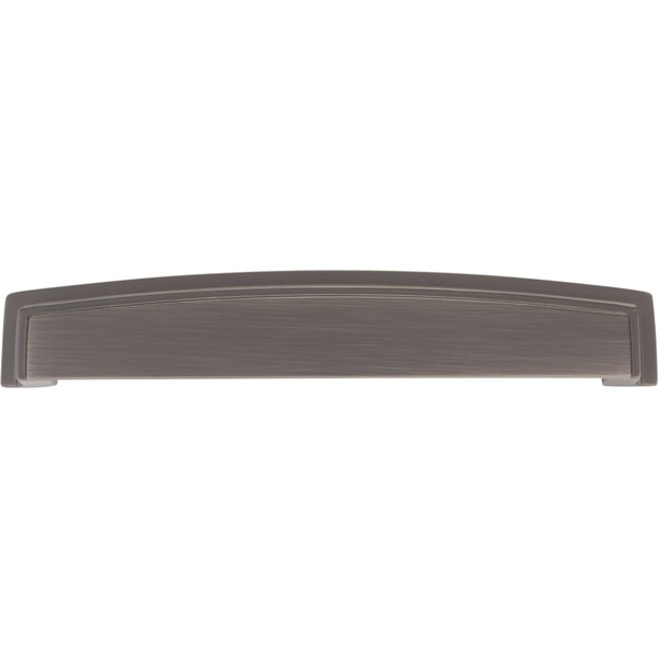 Jeffrey Alexander 160 mm Center Brushed Pewter Square-to-Center Square Renzo Cabinet Cup Pull - 141-160BNBDL