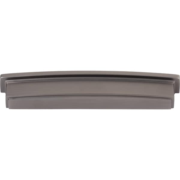 Jeffrey Alexander 160 mm Center Brushed Pewter Square-to-Center Square Renzo Cabinet Cup Pull - 141-160BNBDL