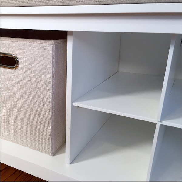 John Louis Home Solid Wood Entryway Bench - 1 Bins & 2 Shoe Divider White - JLH-EB-W2