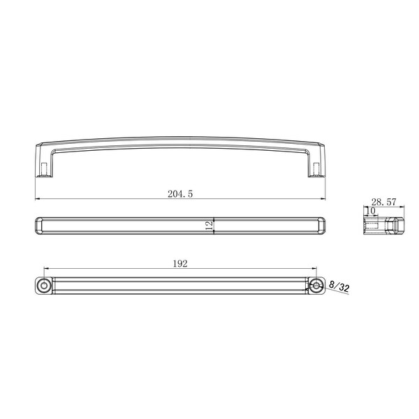 Richelieu 7 9/16-inch (192 mm) Center to Center Brushed Nickel Contemporary Cabinet Pull - BP8189192195