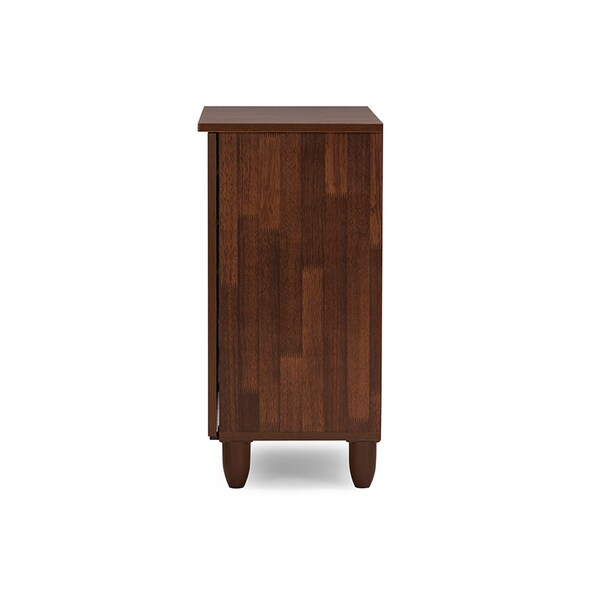 Baxton Studio Gisela Oak and White 2-tone Shoe Cabinet With 2 Doors - 118-6518