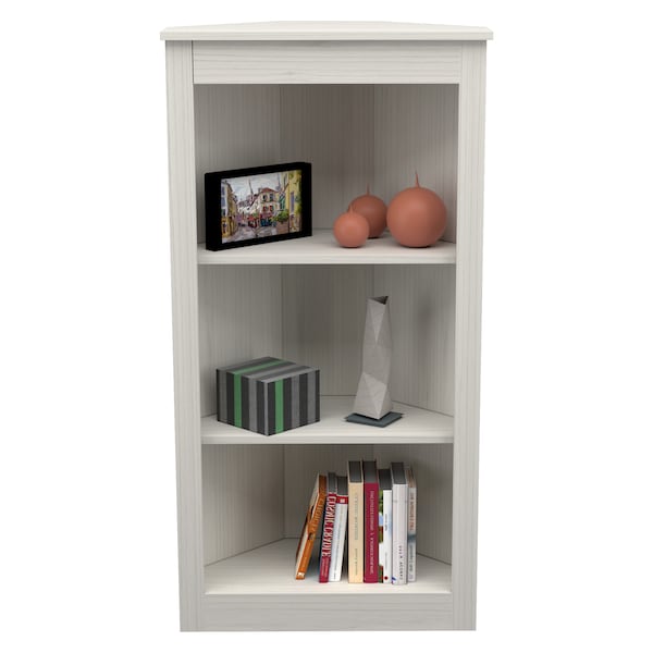 Inval CornerBookshelf Wall Unit 47.24 in. H 3-shelf in Washed Oak - BE-13004