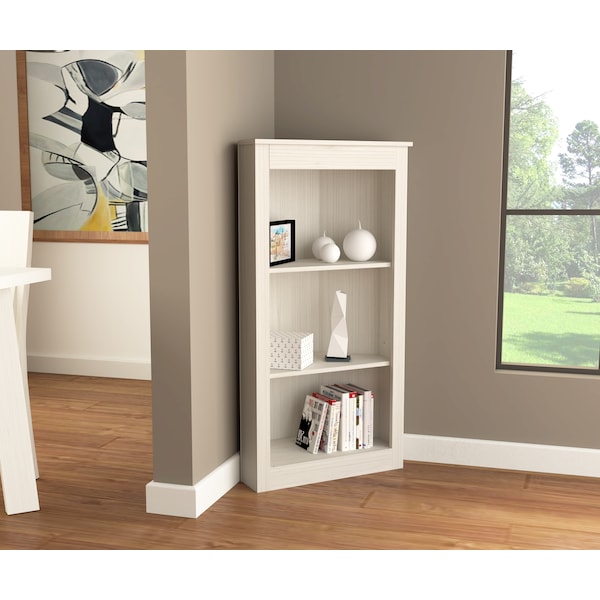 Inval CornerBookshelf Wall Unit 47.24 in. H 3-shelf in Washed Oak - BE-13004