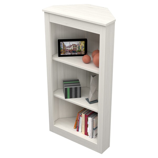 Inval CornerBookshelf Wall Unit 47.24 in. H 3-shelf in Washed Oak - BE-13004