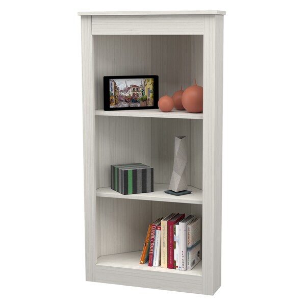 Inval CornerBookshelf Wall Unit 47.24 in. H 3-shelf in Washed Oak - BE-13004