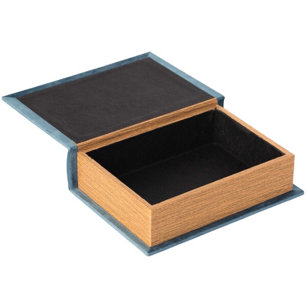 Vintiquewise Decorative Vintage Book Shaped Trinket Storage Box - Blue - QI003691.B