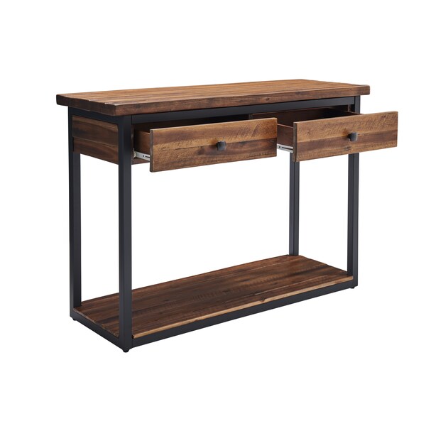 Alaterre Furniture Claremont 43"L Rustic Wood Console Table with Two Drawers and Low Shelf - ANCM1074