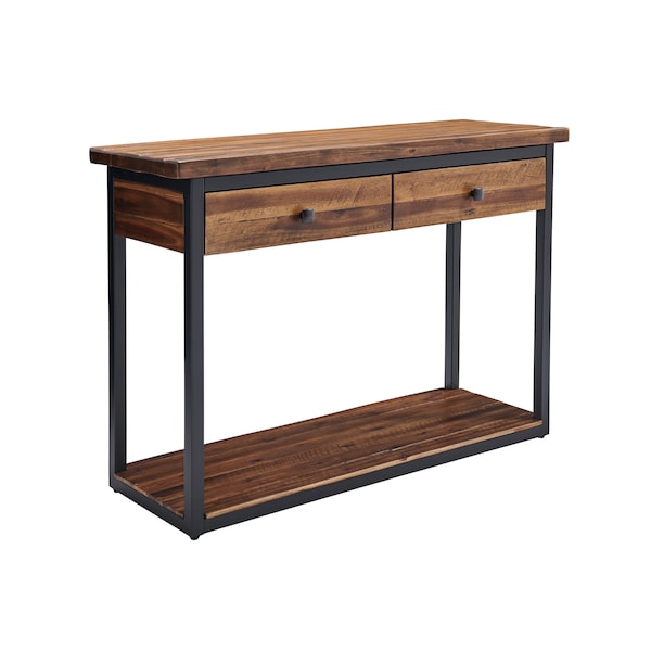 Alaterre Furniture Claremont 43"L Rustic Wood Console Table with Two Drawers and Low Shelf - ANCM1074