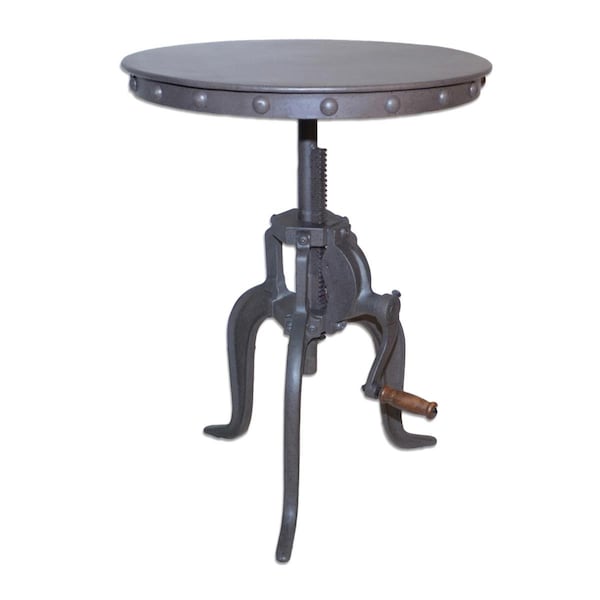 Guest Room Tanvi Industrial Adjustable Crank Accent Table - 18 x 18 x 28 in. - GU2549225