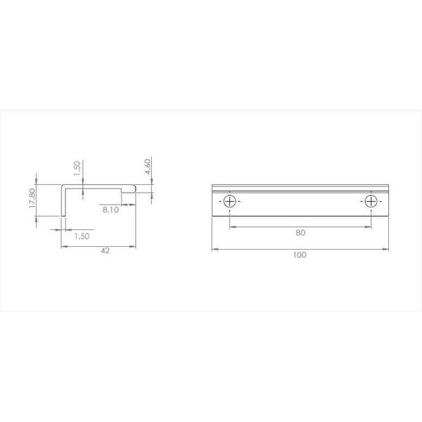 Richelieu 3-1/8 in. (80 mm) Center-to-Center Stainless Steel Contemporary Edge Pull - BP989880170