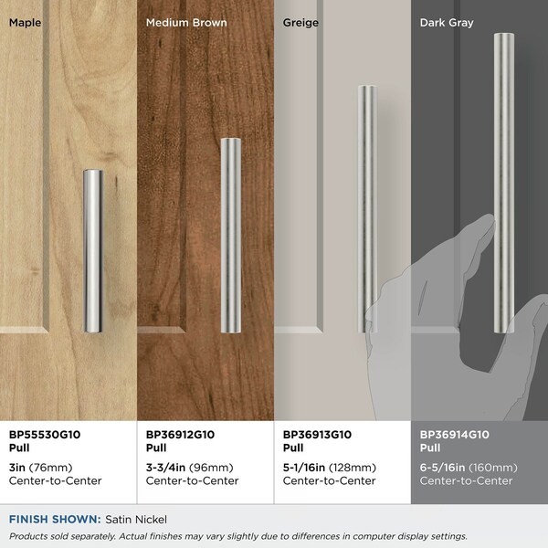 Amerock Versa 6-5/16 in 160 mm Center-to-Center Satin Nickel Cabinet Pull - BP36914G10