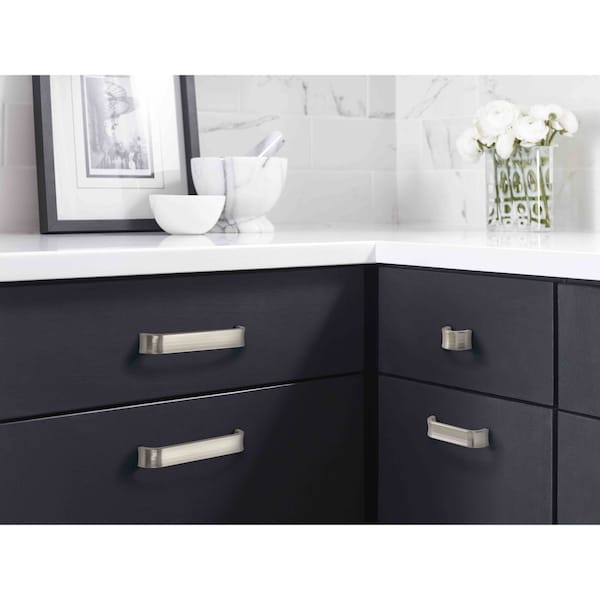 Amerock Concentric 3-3/4 in 96 mm Center-to-Center Satin Nickel Cabinet Pull - BP36812G10