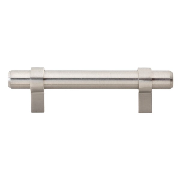 Gliderite Hardware 3 in. Center to Center Satin Nickel Solid Steel Bar Pull - 4005-76-SS, 10PK - 4005-76-SS-10