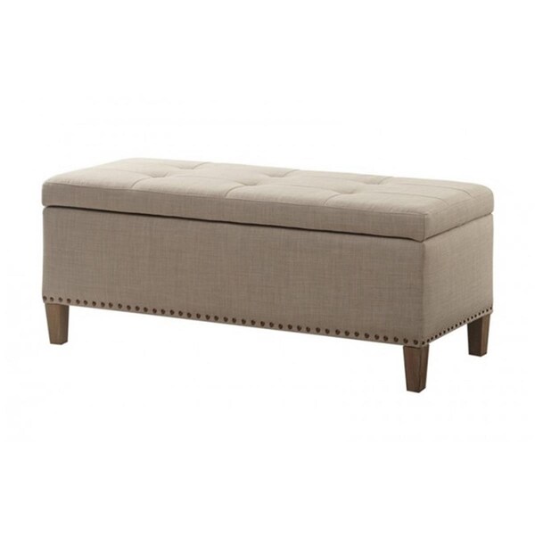 Madison Park Shandra Ii Tufted Top Storage Bench - Natural - FUR105-0042