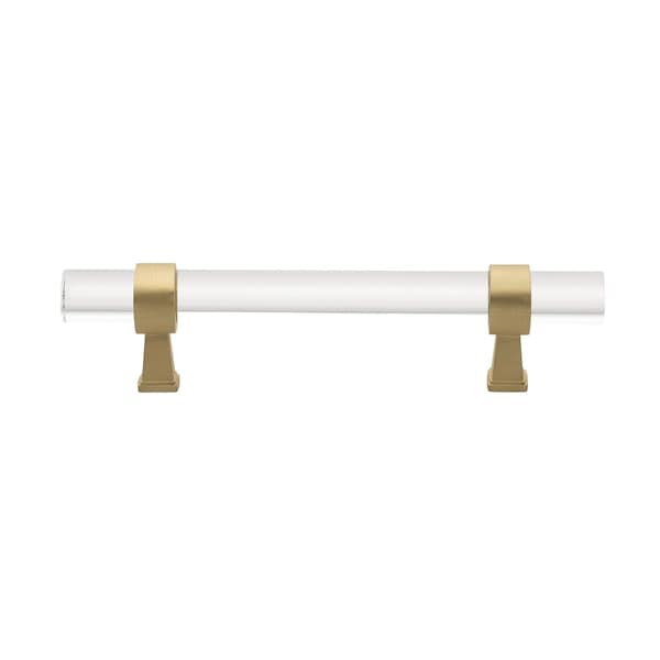 Gliderite Hardware 3-3/4 in. Center to Center Clear Acrylic Cabinet Pull Satin Gold, 5PK - 4718-96-SG-5