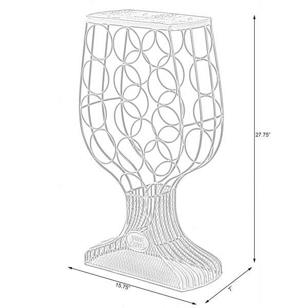 Vintiquewise Freestanding Floor Wine Rack with Wooden and Metal Goblet Design - Holds 12 Bottles - QI003568