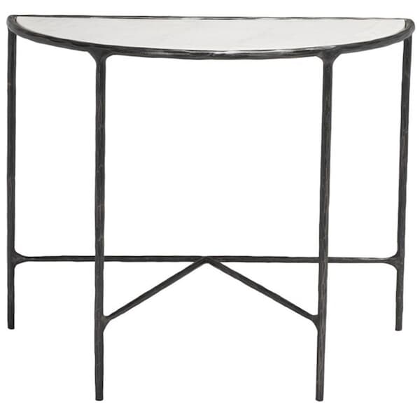 Safavieh 36 x 18 x 30 in. Jessa Forged Metal Console Table, Black & White - SFV9506D