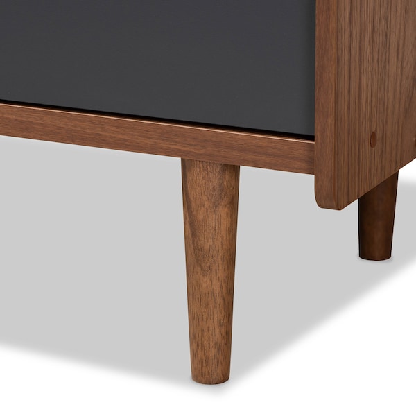 Baxton Studio Halden Mid-Century Modern Multicolor Walnut Brown and Grey Gradient Finished Wood 3-Drawer Chest - 178-11021-ZORO