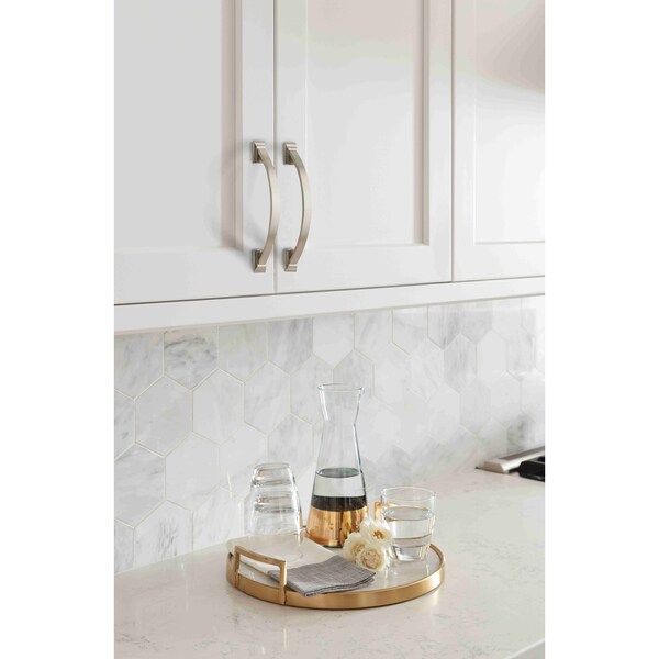 Amerock Candler 3-3/4 in 96 mm Center-to-Center Satin Nickel Cabinet Pull - BP29355G10