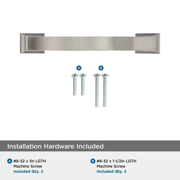 Amerock Candler 3-3/4 in 96 mm Center-to-Center Satin Nickel Cabinet Pull - BP29355G10