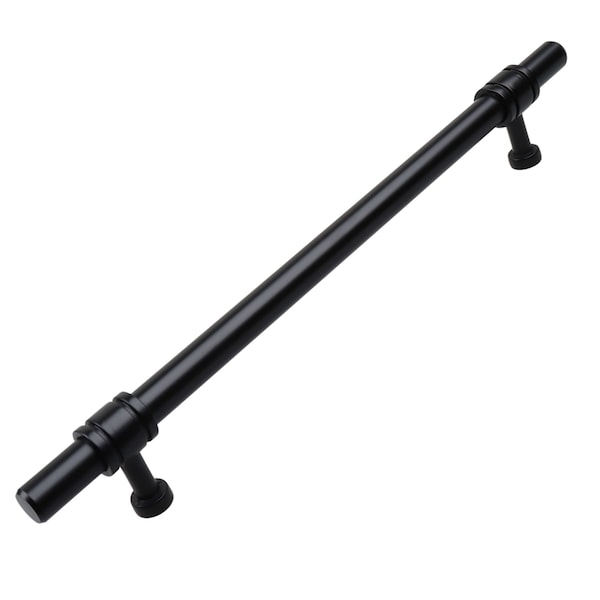 Gliderite Hardware 7-5/8 in. Center to Center Matte Black Barrel Ring Bar Pull - 4340-192-MB, 10PK - 4340-192-MB-10