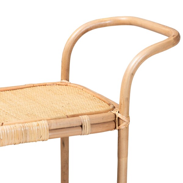 Bali & Pari Hadia Modern Bohemian Natural Brown Rattan Wine Cart - 236-12722-ZORO