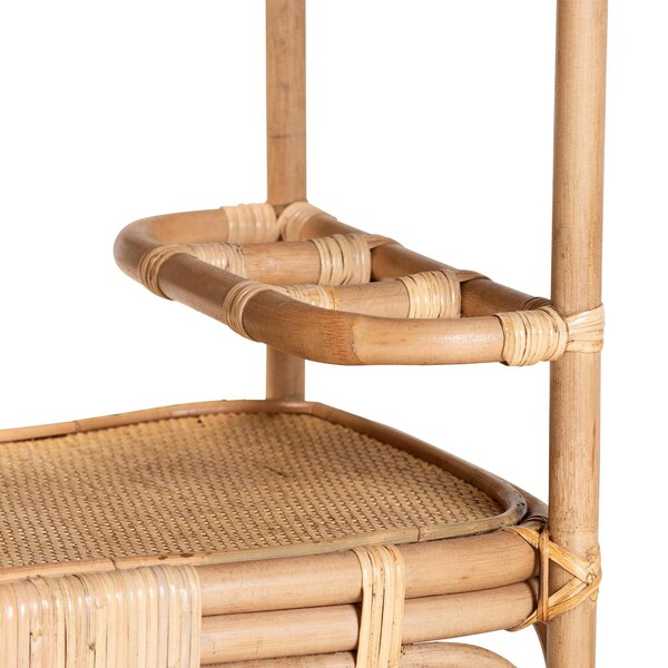 Bali & Pari Hadia Modern Bohemian Natural Brown Rattan Wine Cart - 236-12722-ZORO