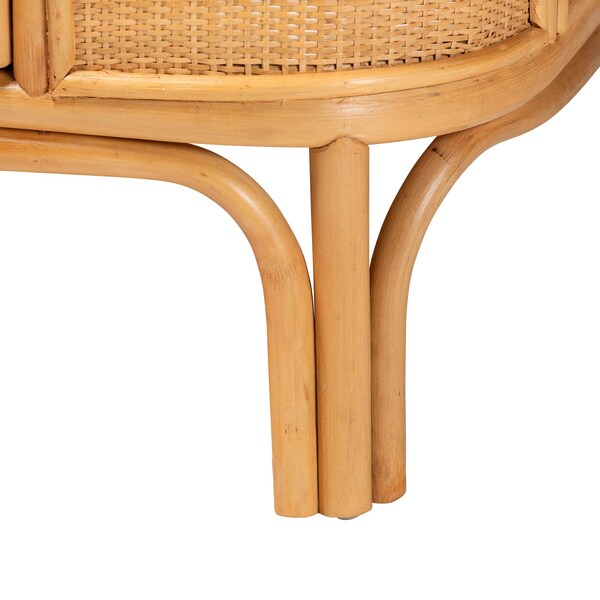 Bali & Pari Serissa Modern Bohemian Natural Brown Rattan 2-Door Storage Cabinet - 240-13255-ZORO