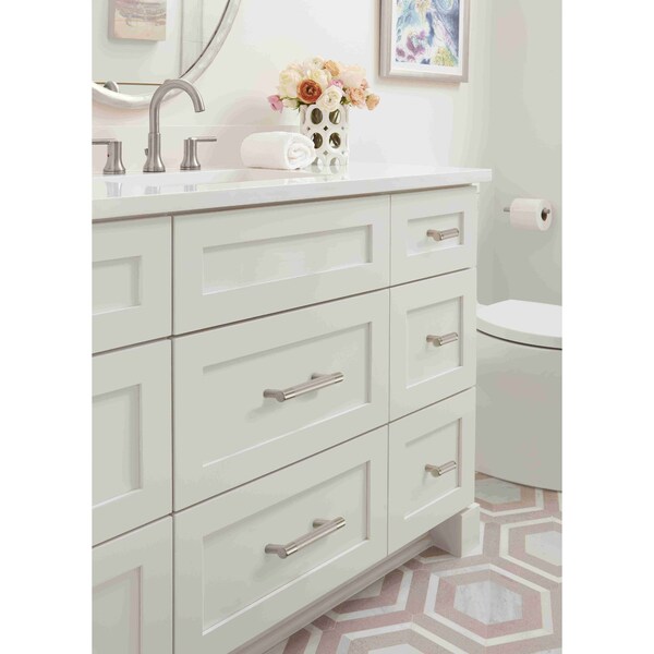 Amerock Bronx 5-1/16 in 128 mm Center-to-Center Satin Nickel Cabinet Pull - BP36558G10