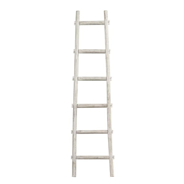 Homeroots 6 Step Decorative Ladder Shelve, White - 72 x 18 x 2 in. - 379919