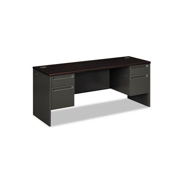 Hon HON, 38000 SERIES KNEESPACE CREDENZA, 72W X 24D X 29.5H, MAHOGANY/CHARCOAL - 38854NS