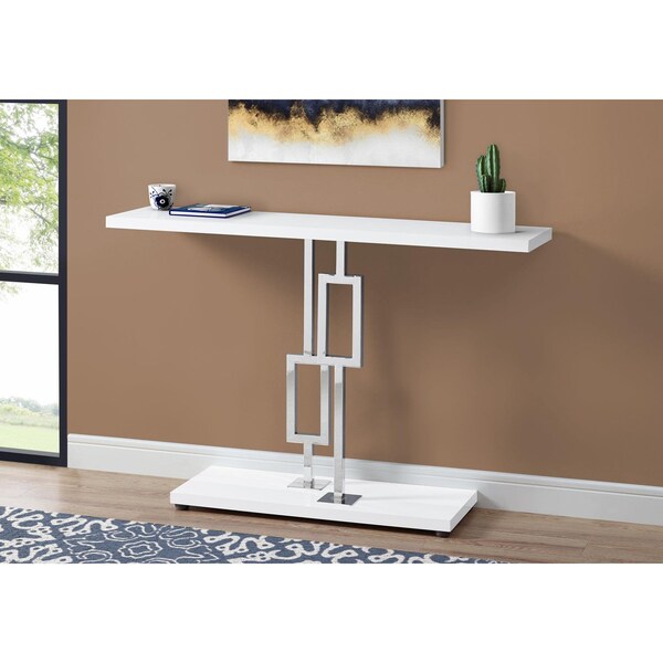 Homeroots 32 in. Particle Board & Chrome Metal Accent Table - 333134