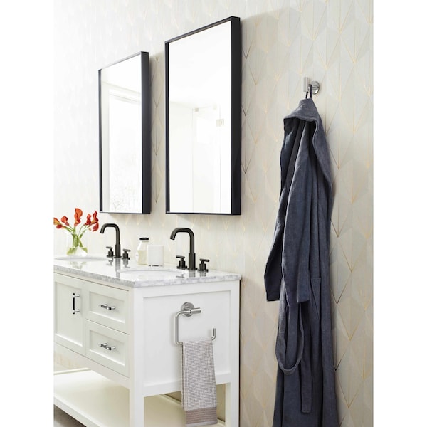 Amerock Mergence 3 inch 76mm Center-to-Center Matte Black/Polished Chrome Cabinet Pull - BP37385FB26